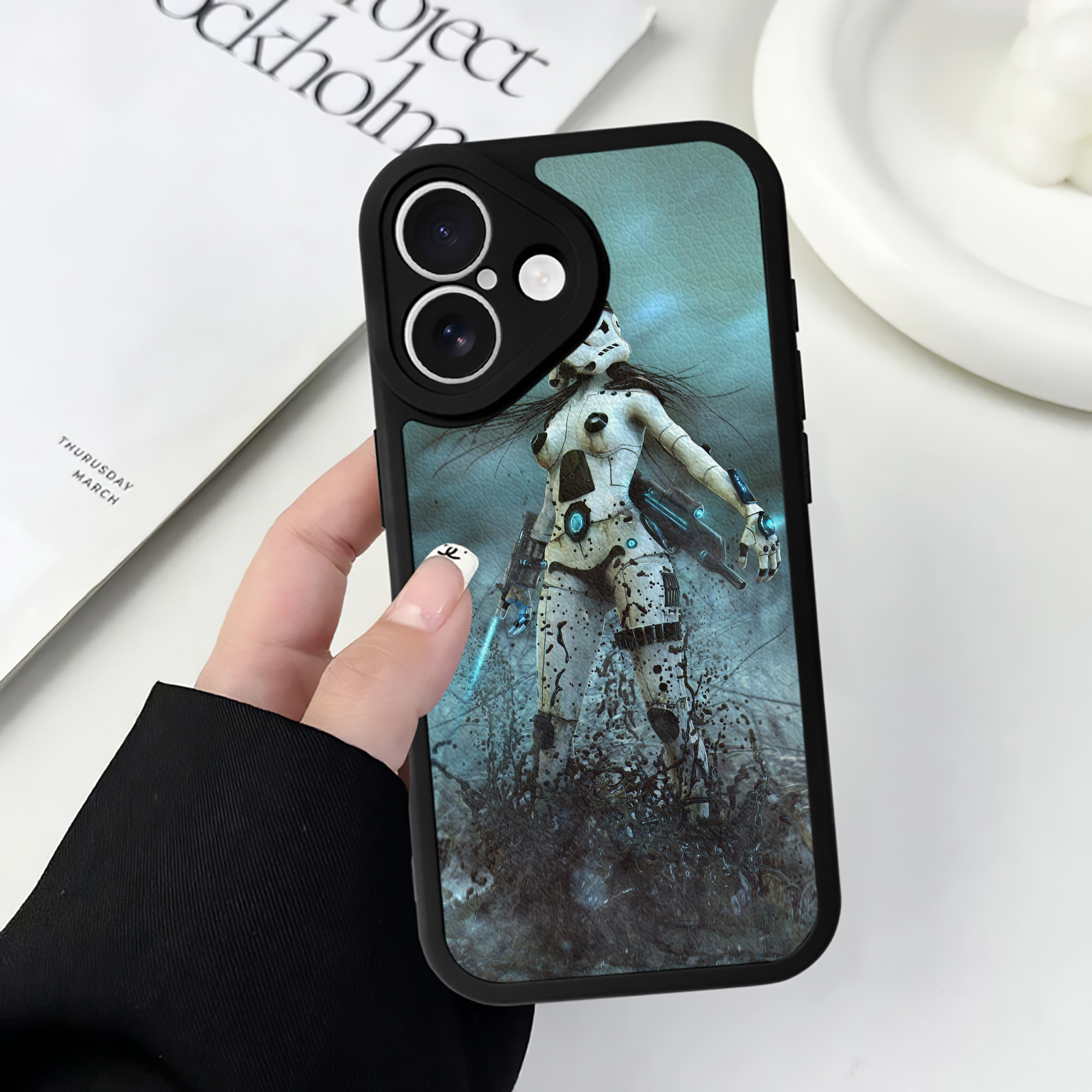 （画像用） スター・ウォーズ Star Wars 【iPhone 16シリーズ対応】シリコンスマホケース（レザー調） 材質：シリコン